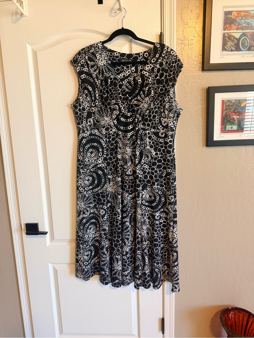 Jones New York MIDI - Black and white circle print